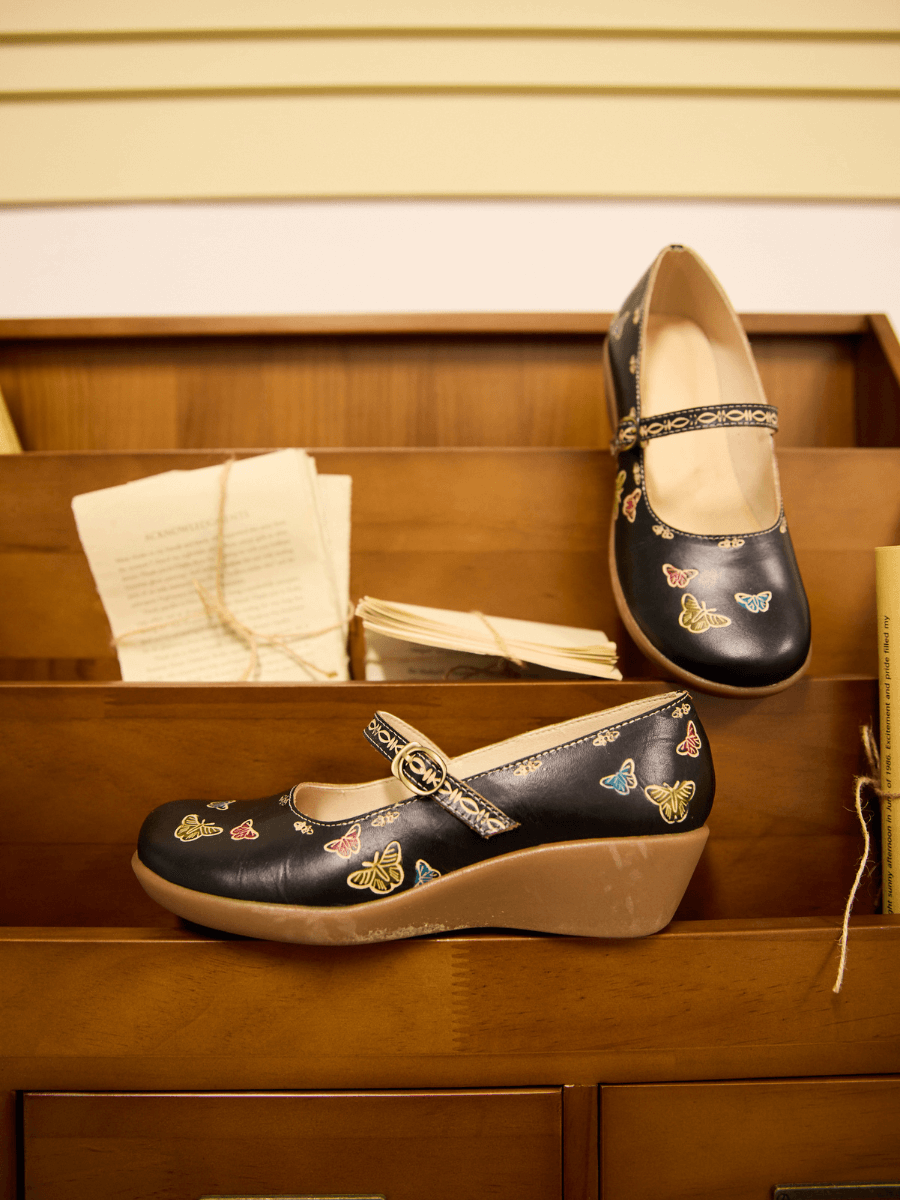 Coastal Butterfly Leather Mary Jane