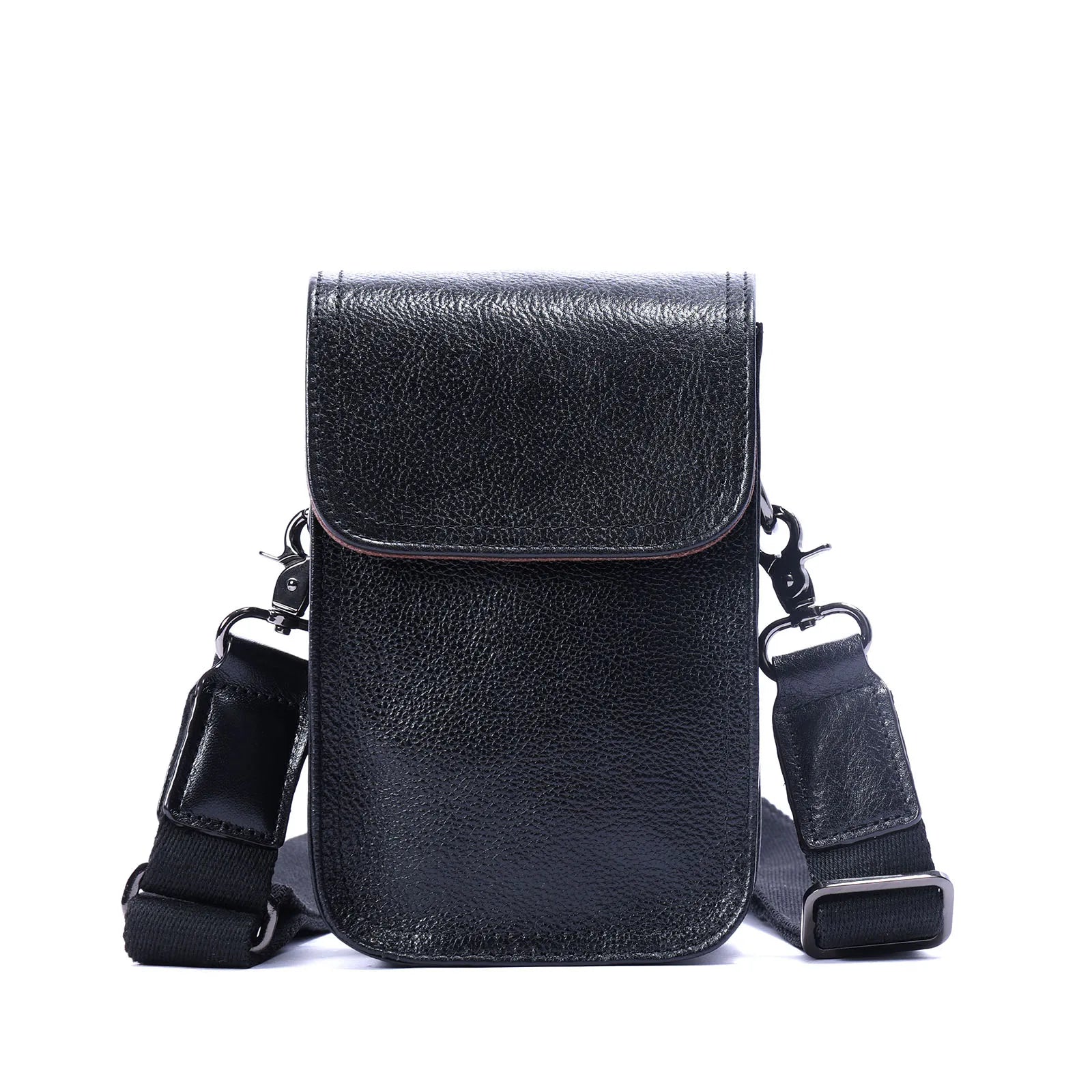 Genuine Leather Men's Shoulder Bag – Vintage Style Crossbody Phone Pouch