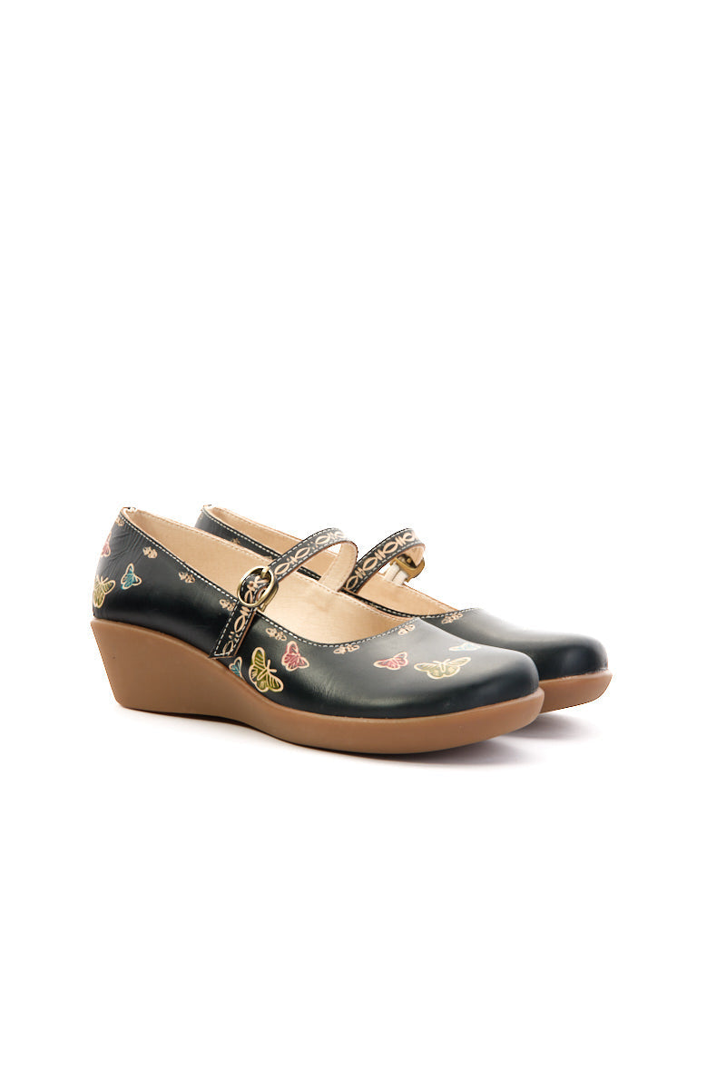 Coastal Butterfly Leather Mary Jane