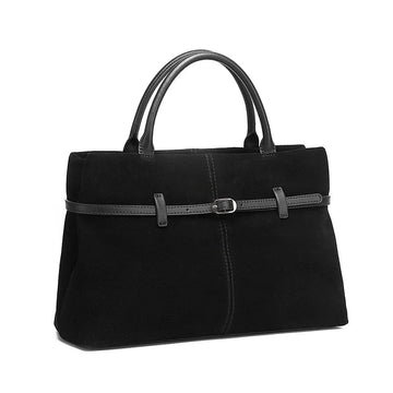 Suede Cowhide Genuine Leather Tote Handbags - Women Luxury Crossbody Bag