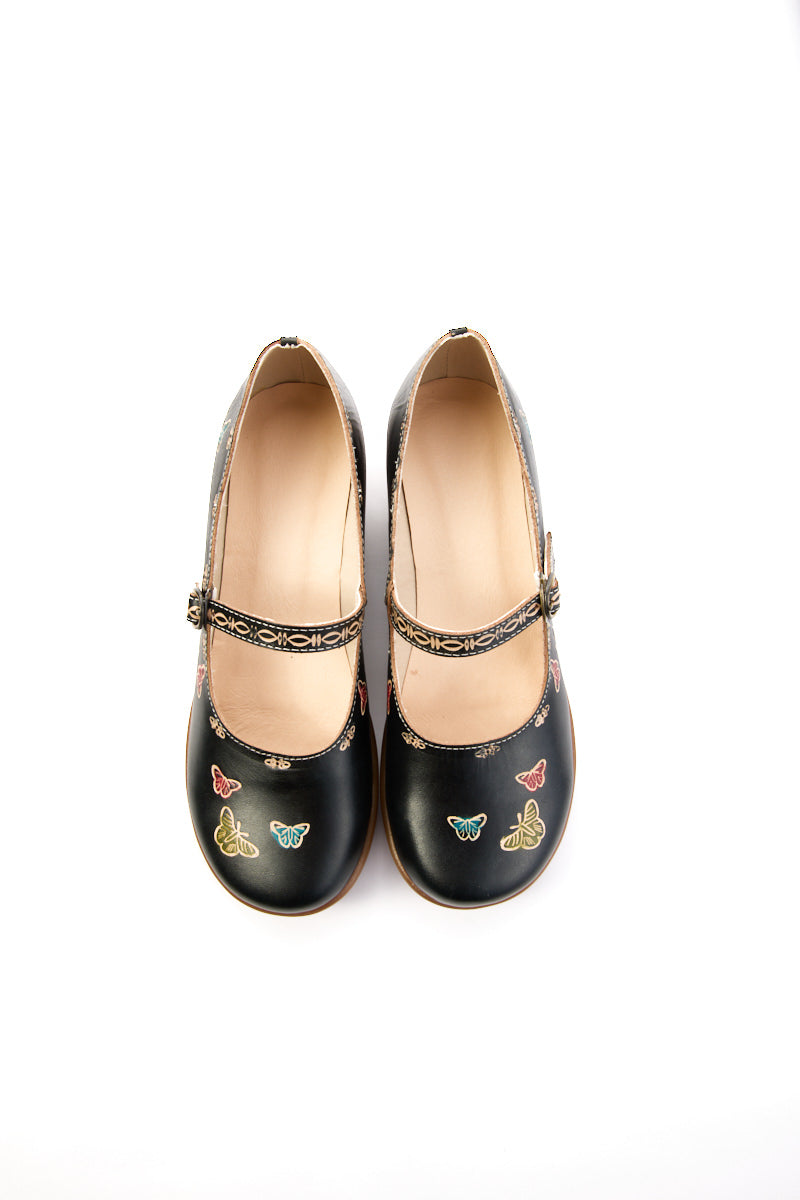 Coastal Butterfly Leather Mary Jane