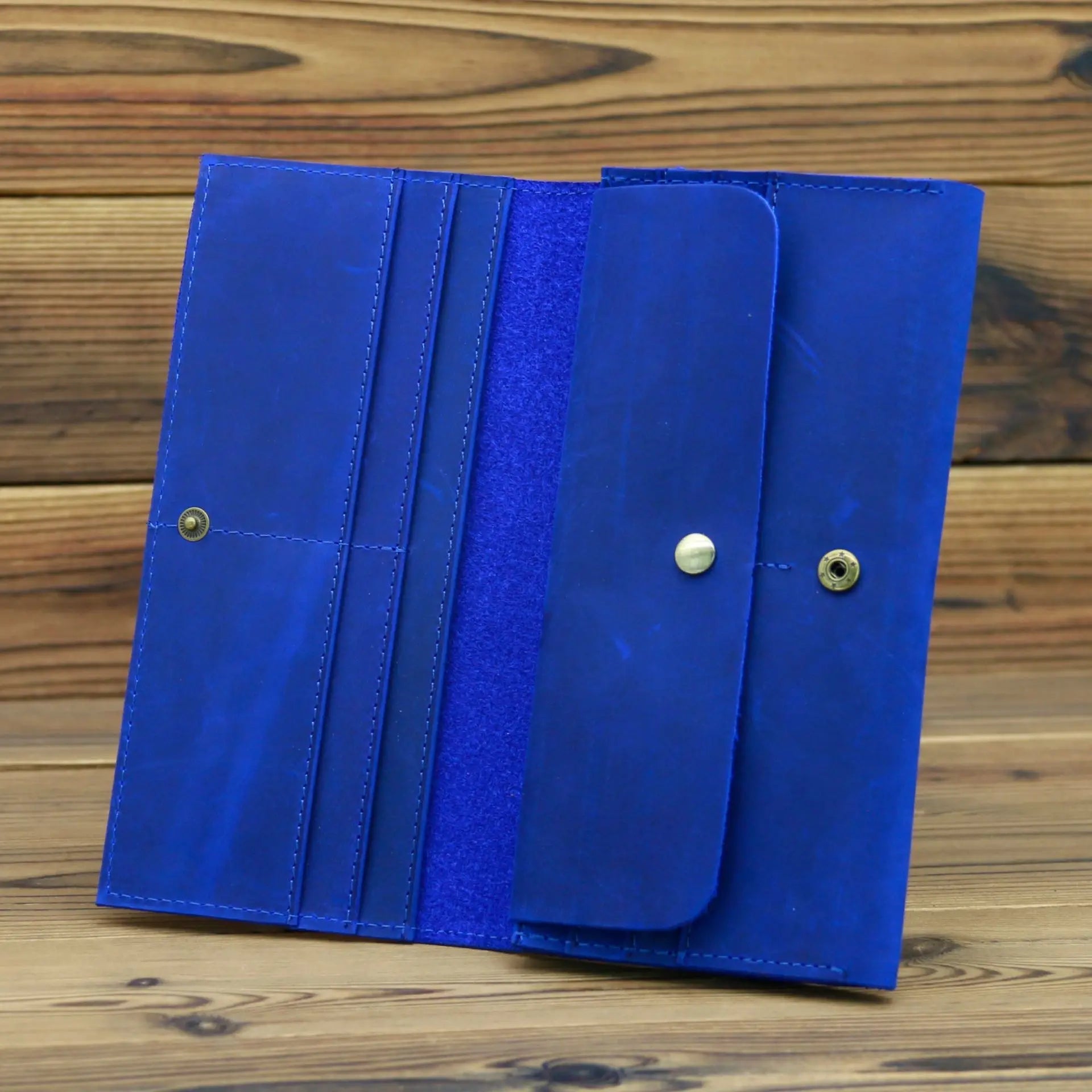 Men's Vintage Pull-Up Leather Long Wallet - Large Capacity Cowhide Clutch