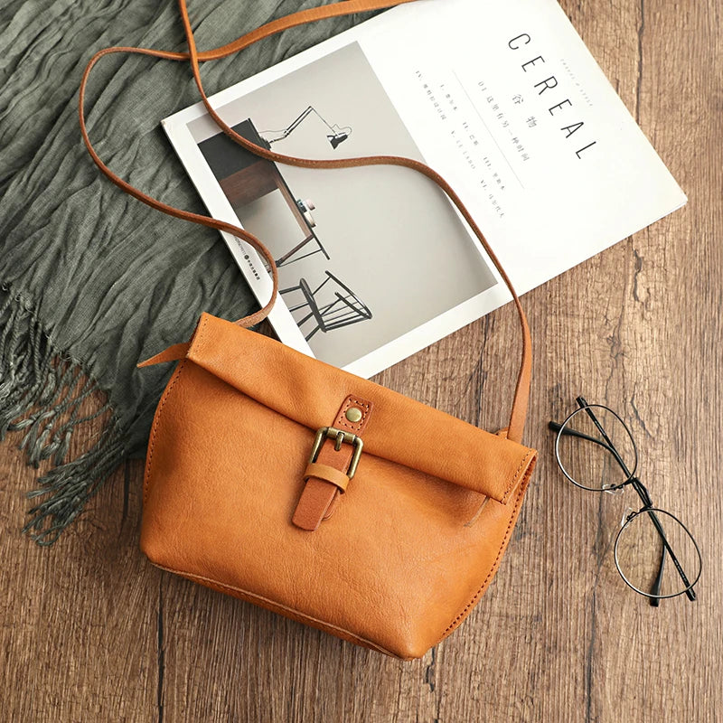Genuine Leather Crossbody Bag Retro Small Messenger Purse