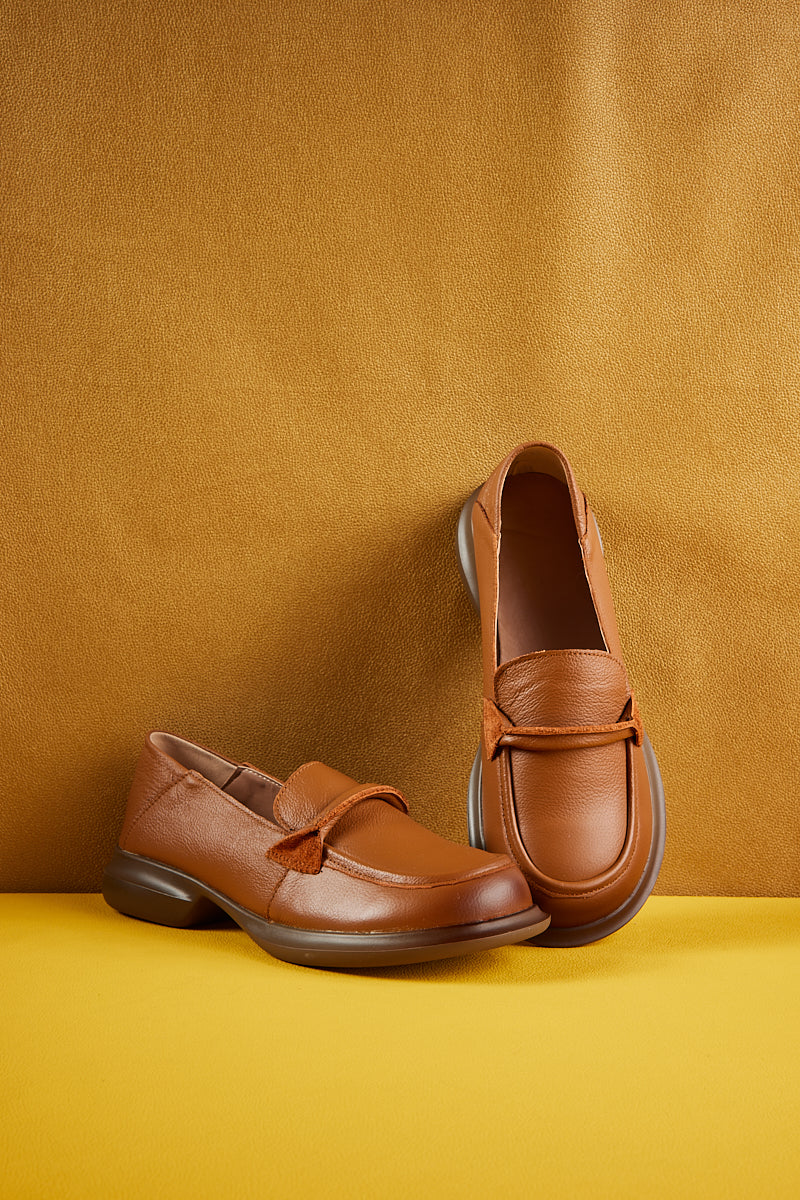 Simple Your Way Leather Loafer - Brown
