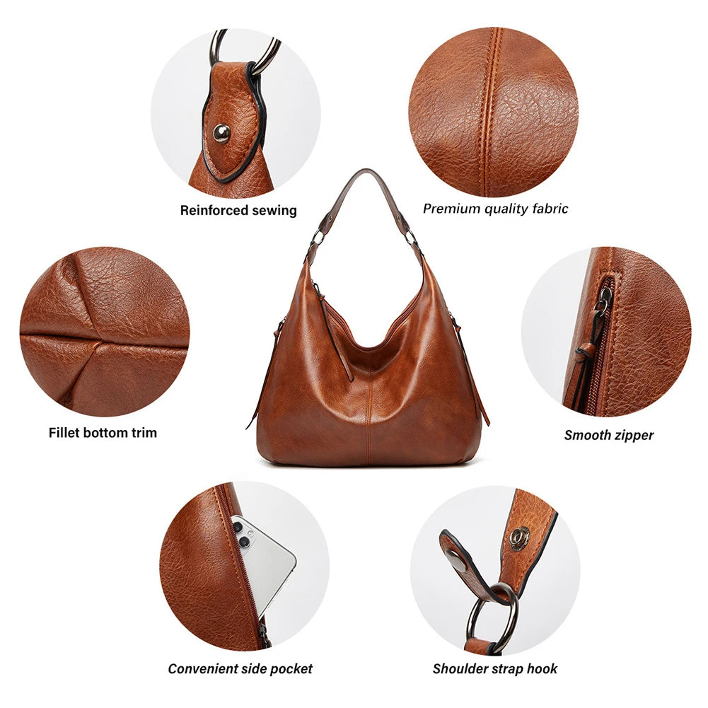 Fashion Hobo Bags for Women Soft  Slouchy Bag