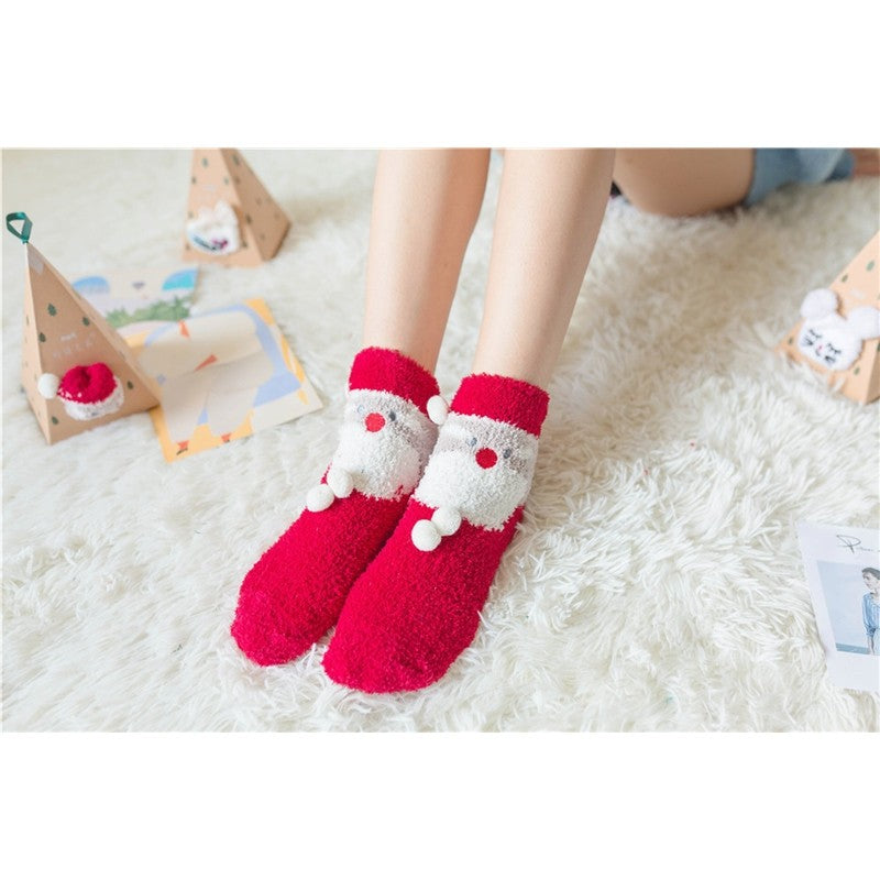 Cat Fox Deer Zebra Santa Snowman Mid-Calf Socks