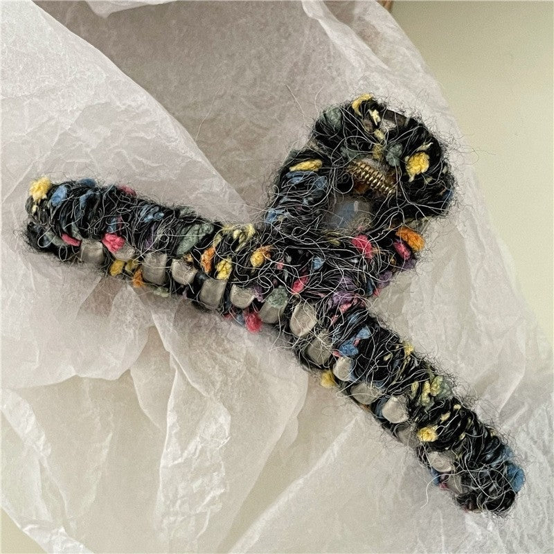 Colorful Yarn Winding Hair Claw Clip