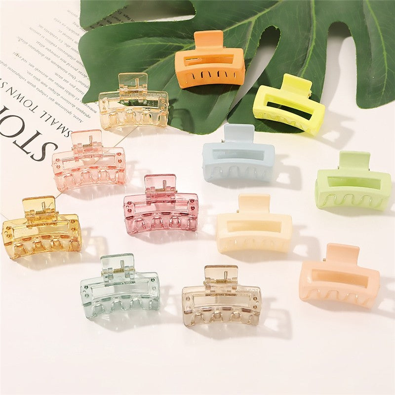 Transparent Macaron Color Rectangle Claw Clip