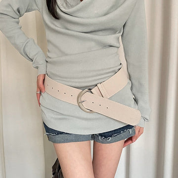 Fashion Matte Wide Edge Belt