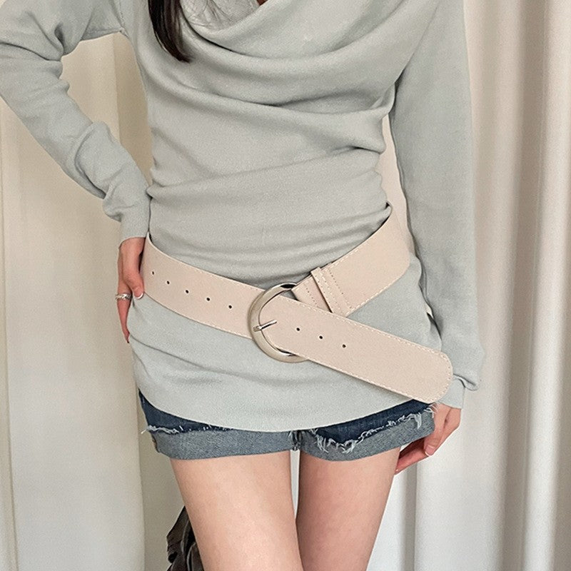 Fashion Matte Wide Edge Belt