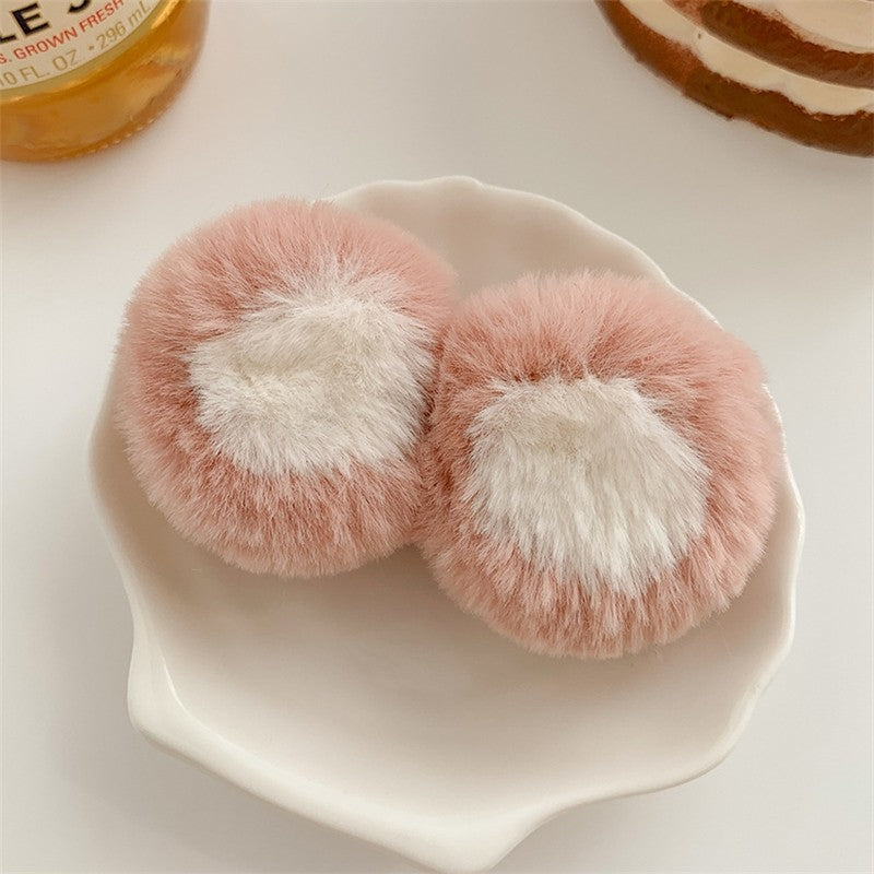 Cute Furry Colorblock Hair Claw Clip