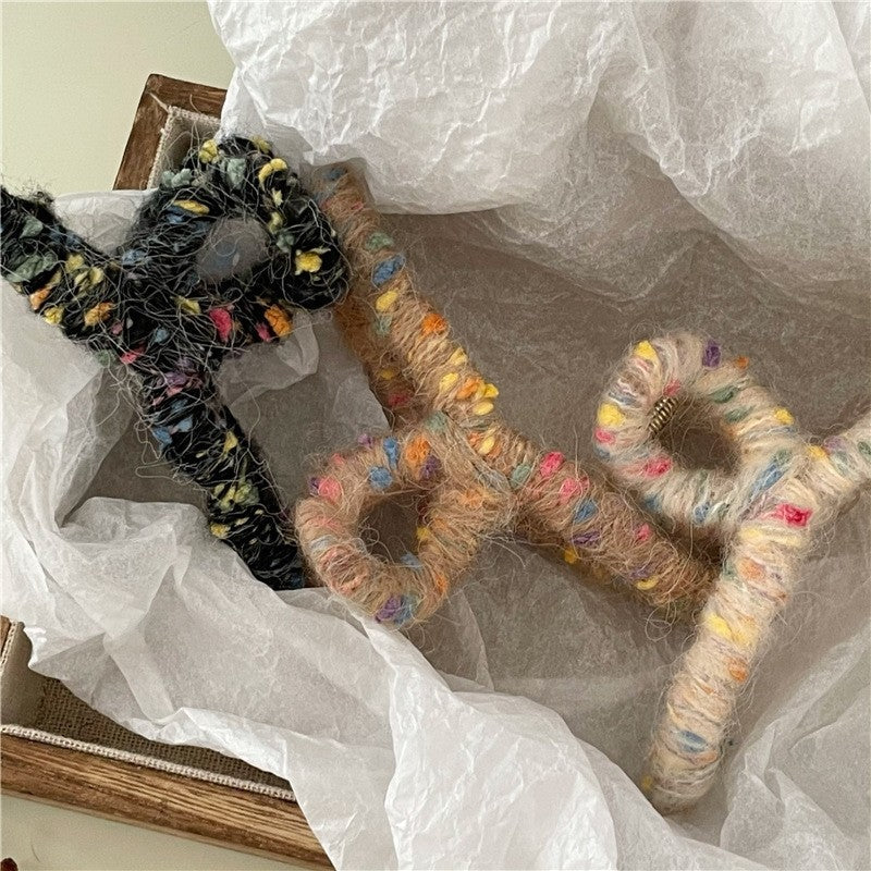 Colorful Yarn Winding Hair Claw Clip