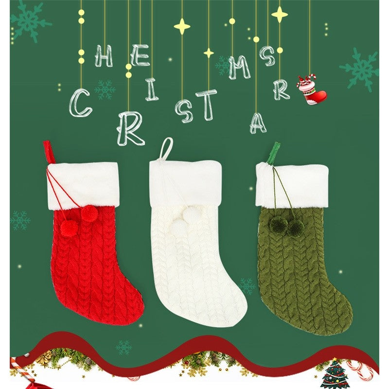 Knitted Wool Gift Socks Christmas Decoration