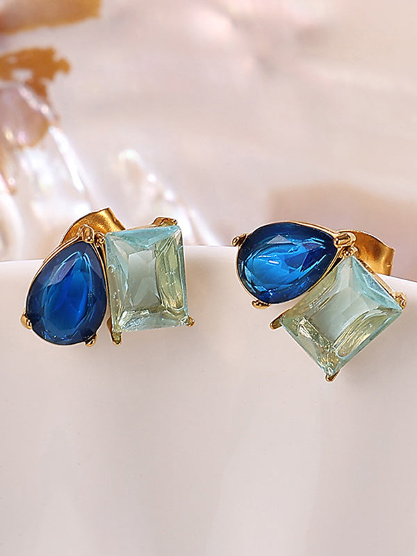 Geometric Rhine Stones Earrings Accessories