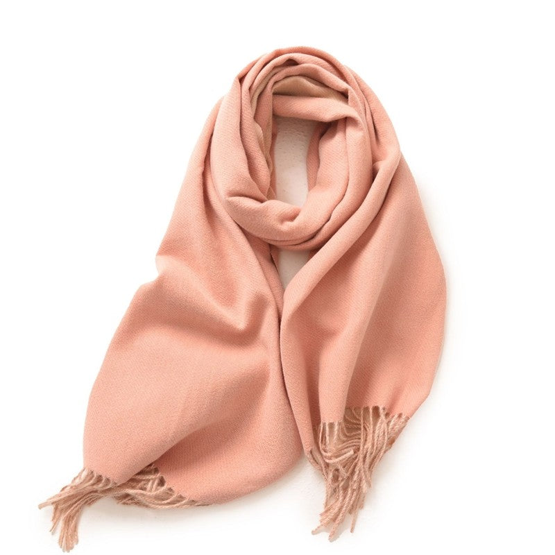 Solid Color Imitation Cashmere Warm Shawl Scarf