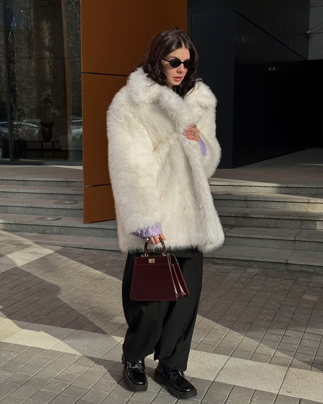 Women's Winter Fox Fur-Like Coat – Long Loose Faux Fur Jacket