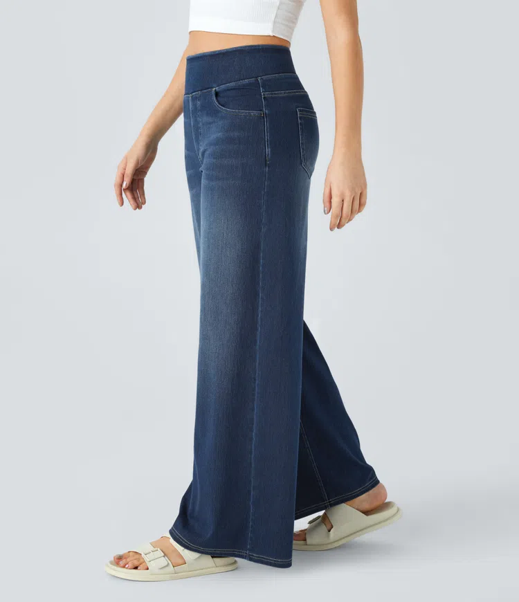FlexiChic - Super Stretch High-Waisted Wide Leg Jeans + 50% OFF