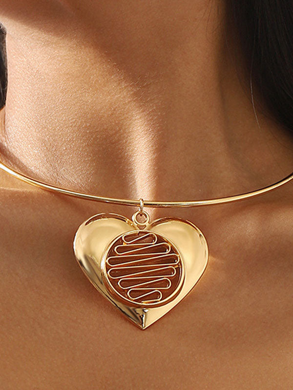 Heart Shape Hollow Necklaces Accessories