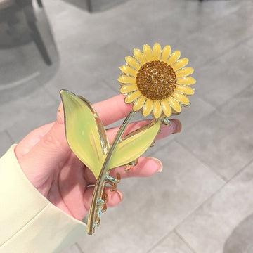 Metal Sunflower Hair Claw Clip