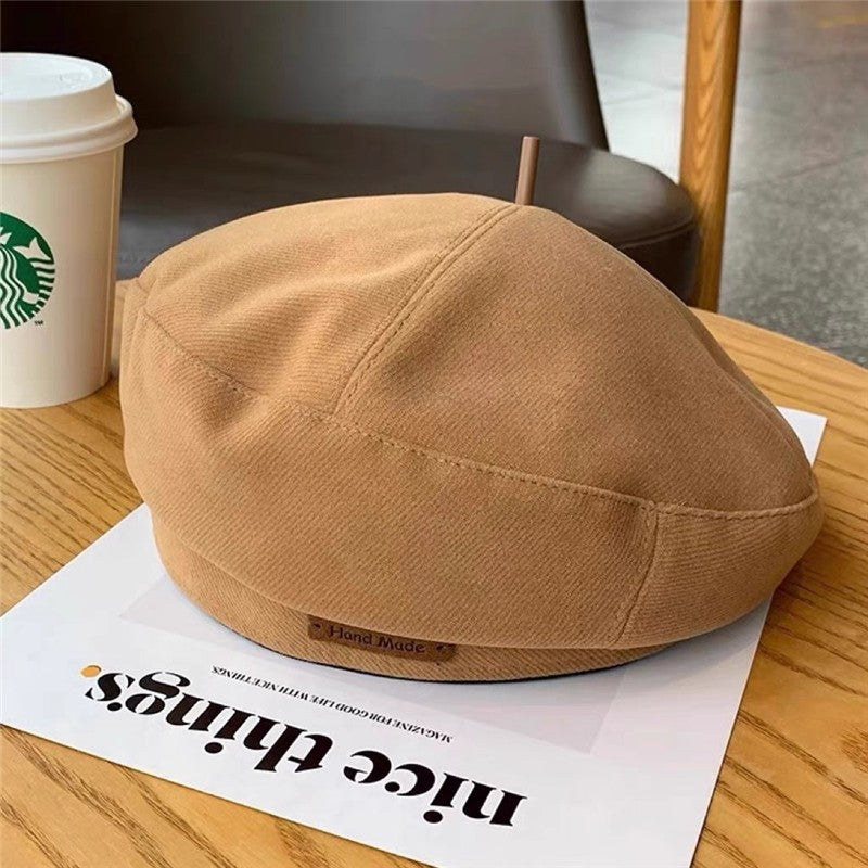 Octagonal Beret Hat Made Of Leather