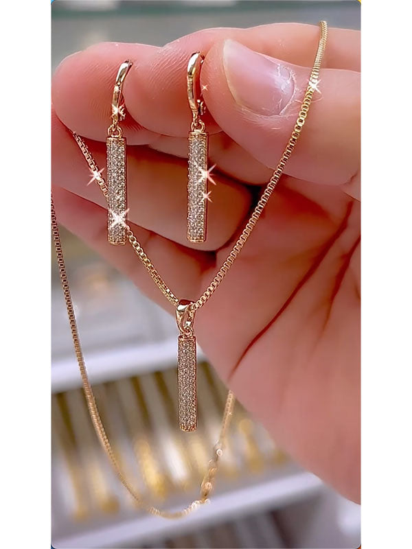 Heart Shape Drop Earrings + Necklaces Accessories