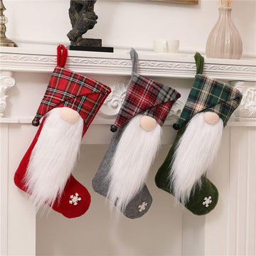 Long Beard Faceless Doll Christmas Decoration Sock