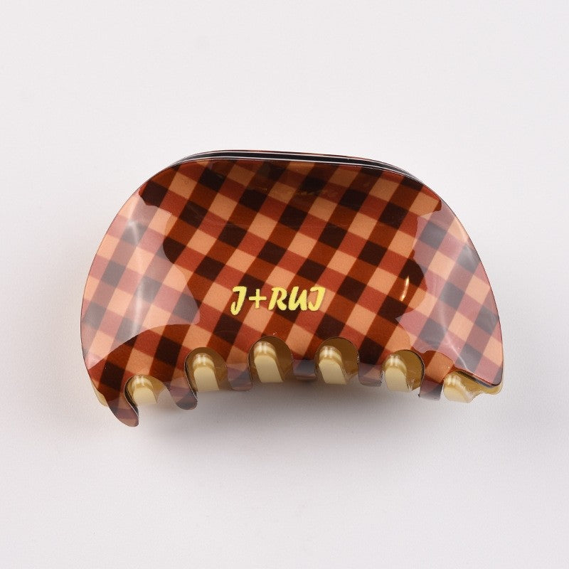 Color Block Checkerboard Hair Claw Clip