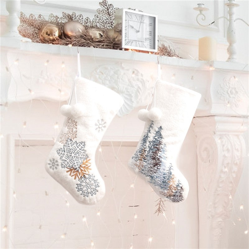 Snowflake Forest Sock Gift Bag Christmas Decoration