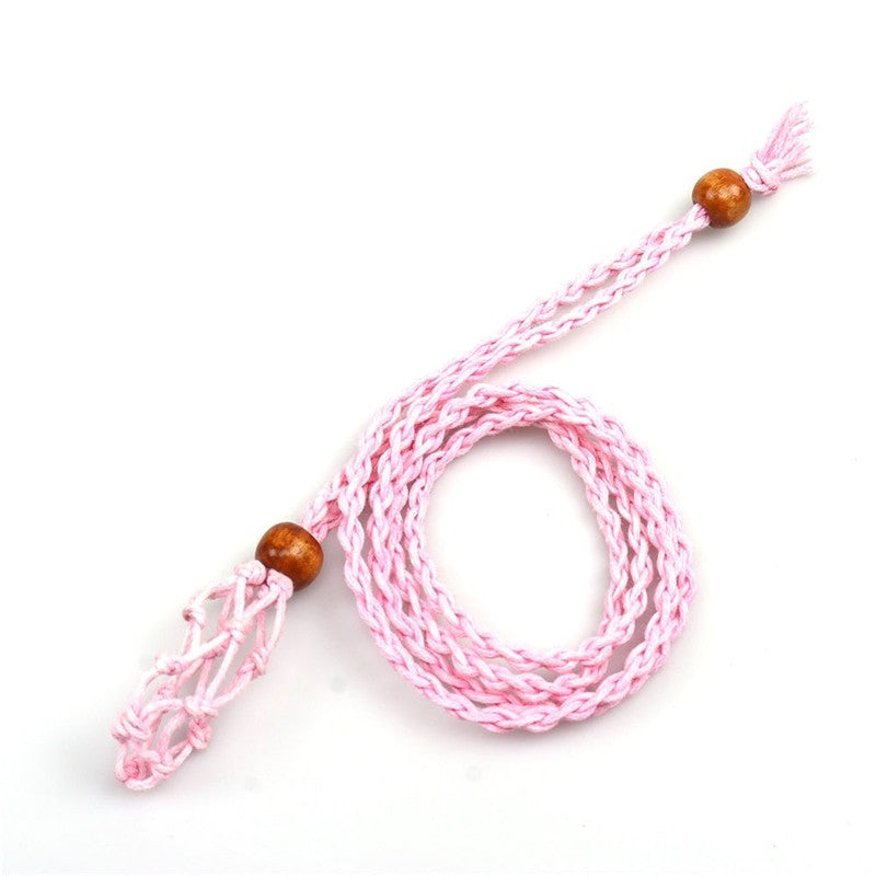 Adjustable Braided Wax Cord Pendant Necklace