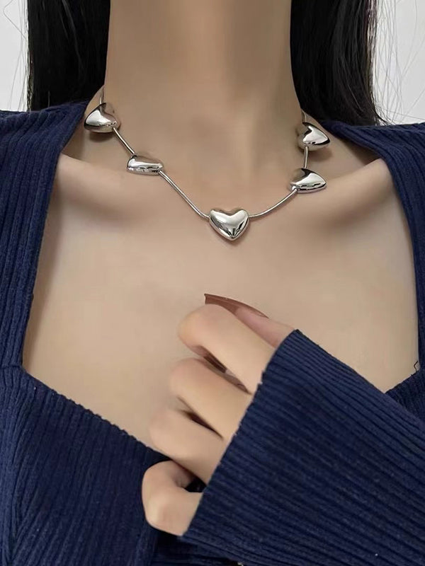 Heart Shape Snake Chain Necklaces Accessories