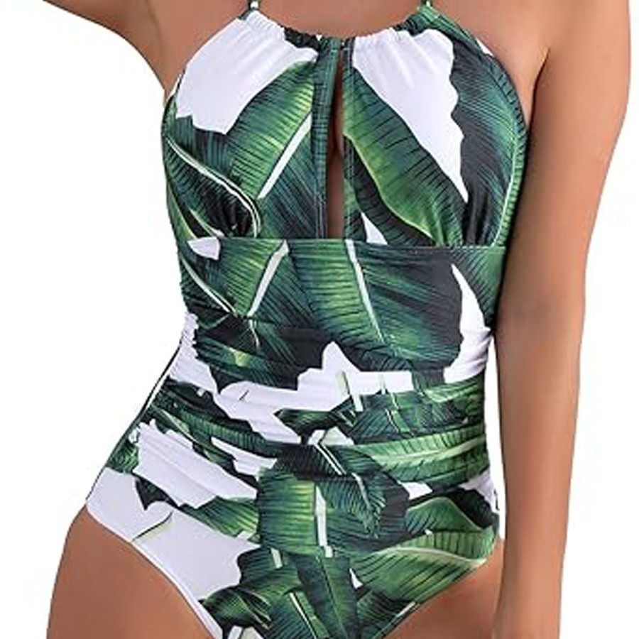 Neckline One-Piece Swimsuit For Women