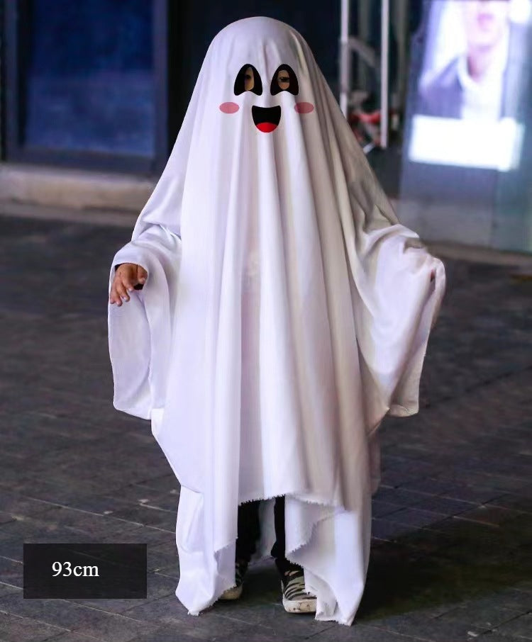 Cross Halloween horror dress up cos party white costume masquerade party children adult ghost cape cape