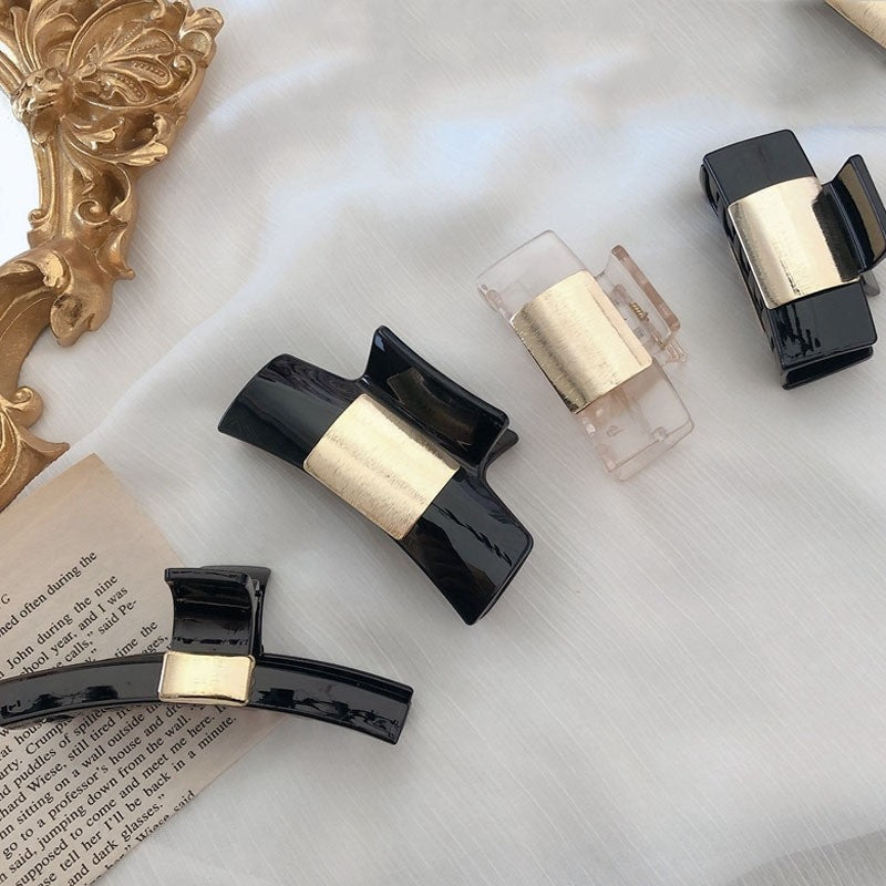 Vintage Metallic Geometric Hair Claw Clip