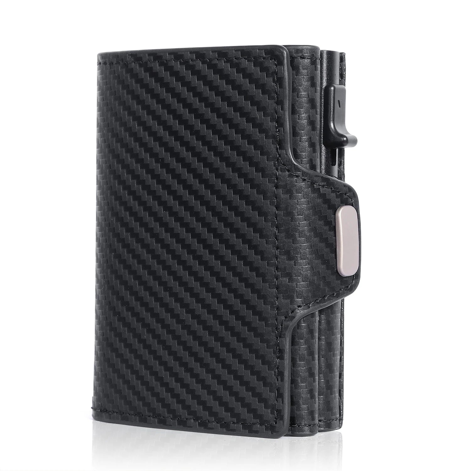 Pop-Up Leather Card Holder Wallet - Minimalist Bag Compartment For Notes