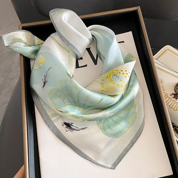 Malaysian Print Square Silk Scarf