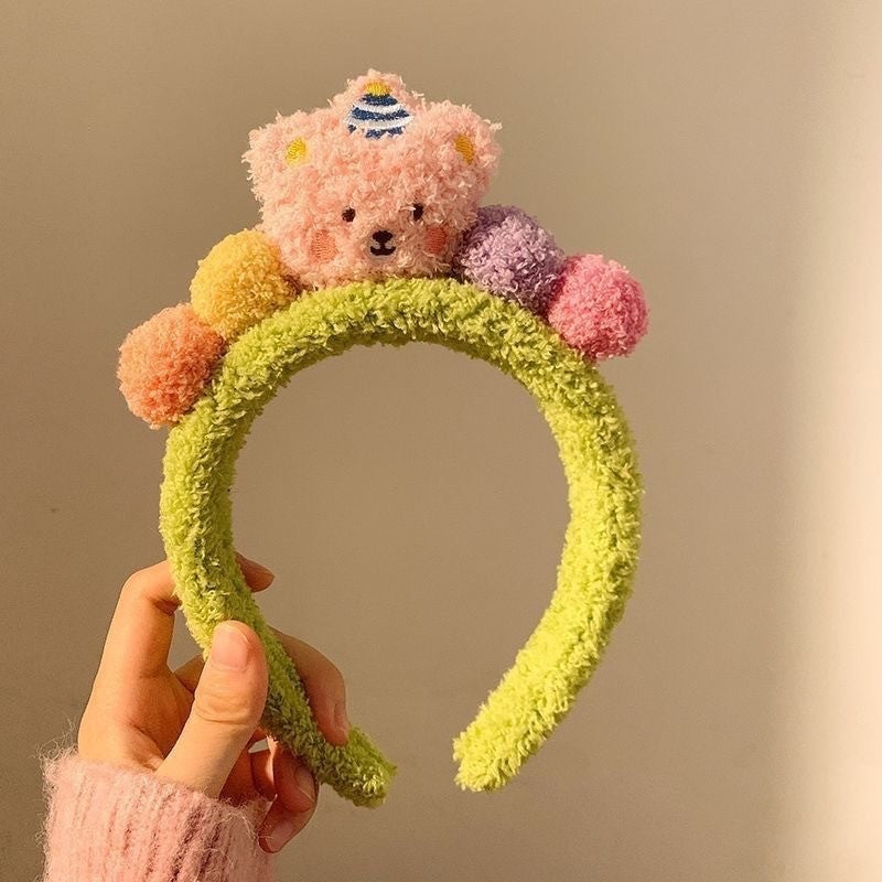 Funny Cute Cartoon Patchwork Face Wash Headband Hair Band