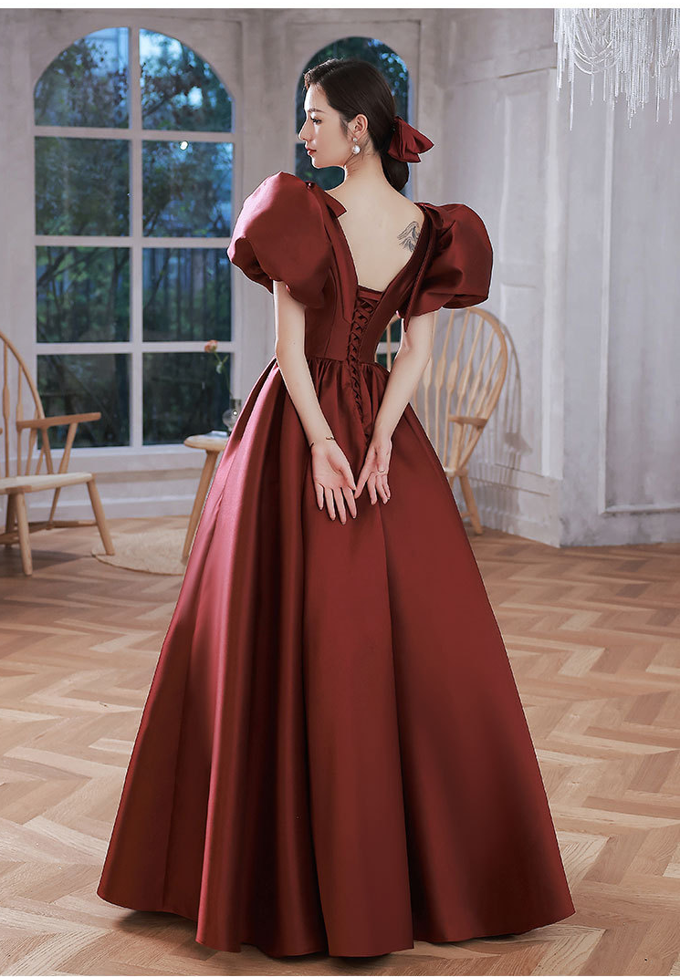 Elegant Wine Red Ball Gown Dresses-Dresses-Free Shipping at meselling99