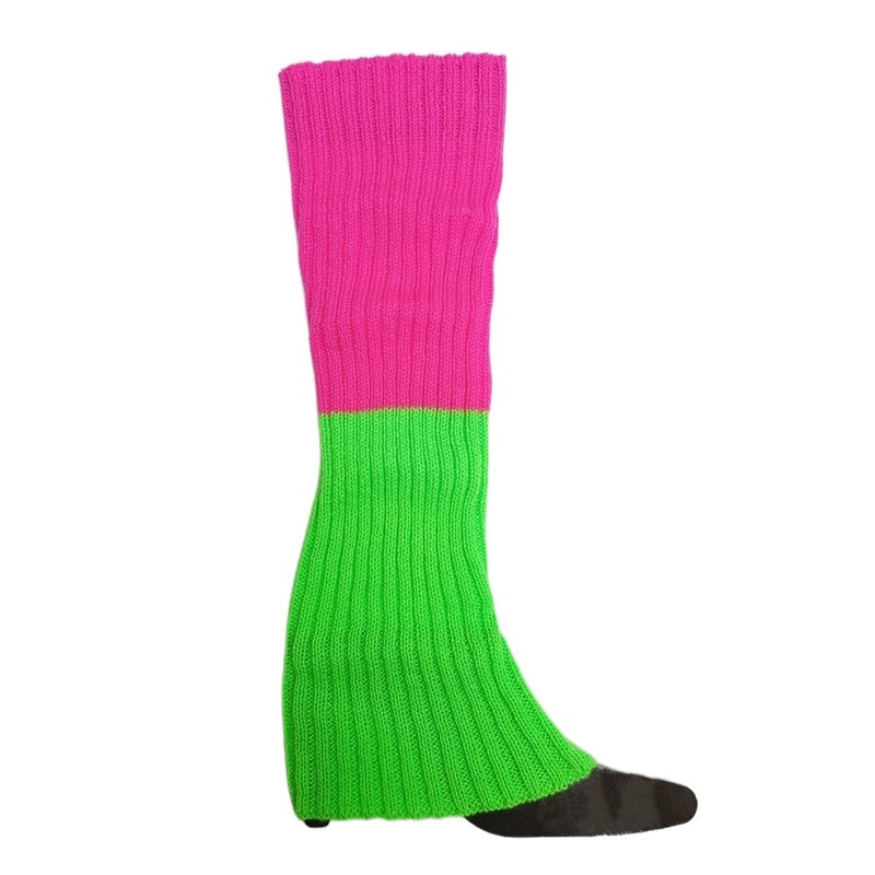Color Blocking Splicing Versatile Knitted Calf Foot Cover