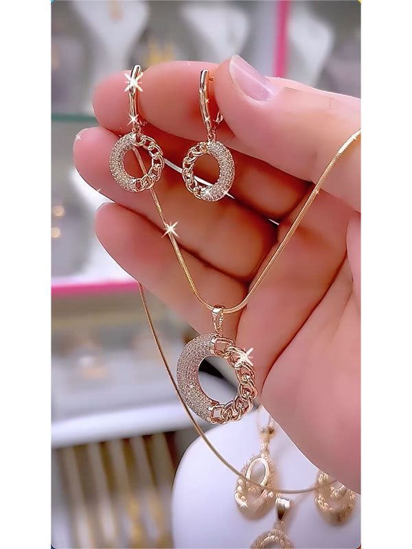 Heart Shape Drop Earrings + Necklaces Accessories