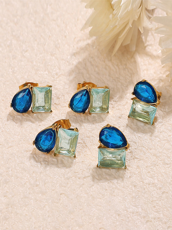 Geometric Rhine Stones Earrings Accessories