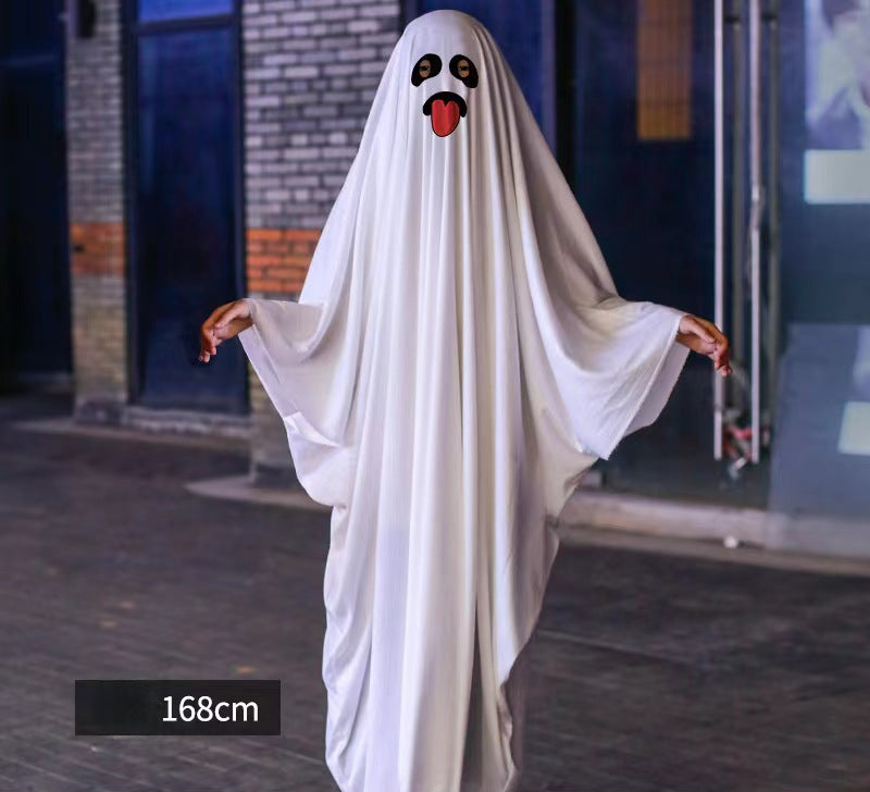 Cross Halloween horror dress up cos party white costume masquerade party children adult ghost cape cape