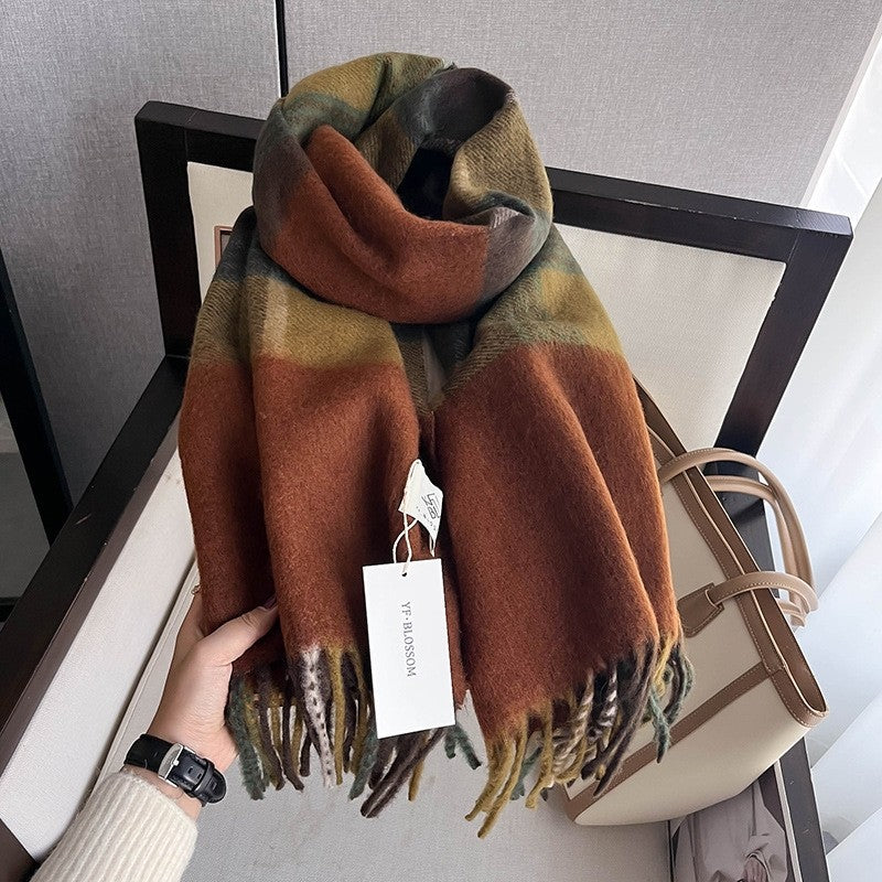 Colorful Printed Fringed Scarf
