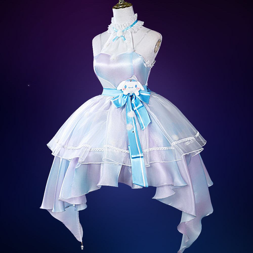 Honor of Kings Collaboration Sanrio Cinnamoroll Cosplay Costume-Big-eared Dog's Mengyao Clothing + Accessories-XS-Free Shipping Leatheretro