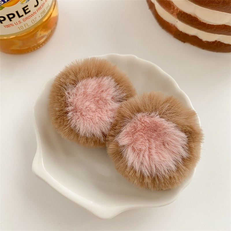 Cute Furry Colorblock Hair Claw Clip