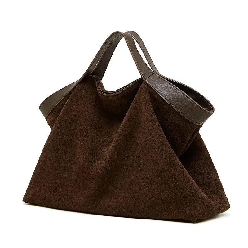 Lage Capacity Female Shoulder Crossbody Bag - Cowhide Commuting Handbags