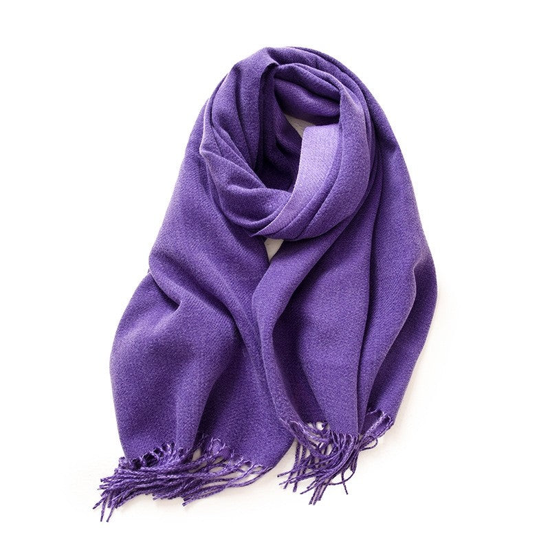 Solid Color Imitation Cashmere Winter Warm Shawl Scarf