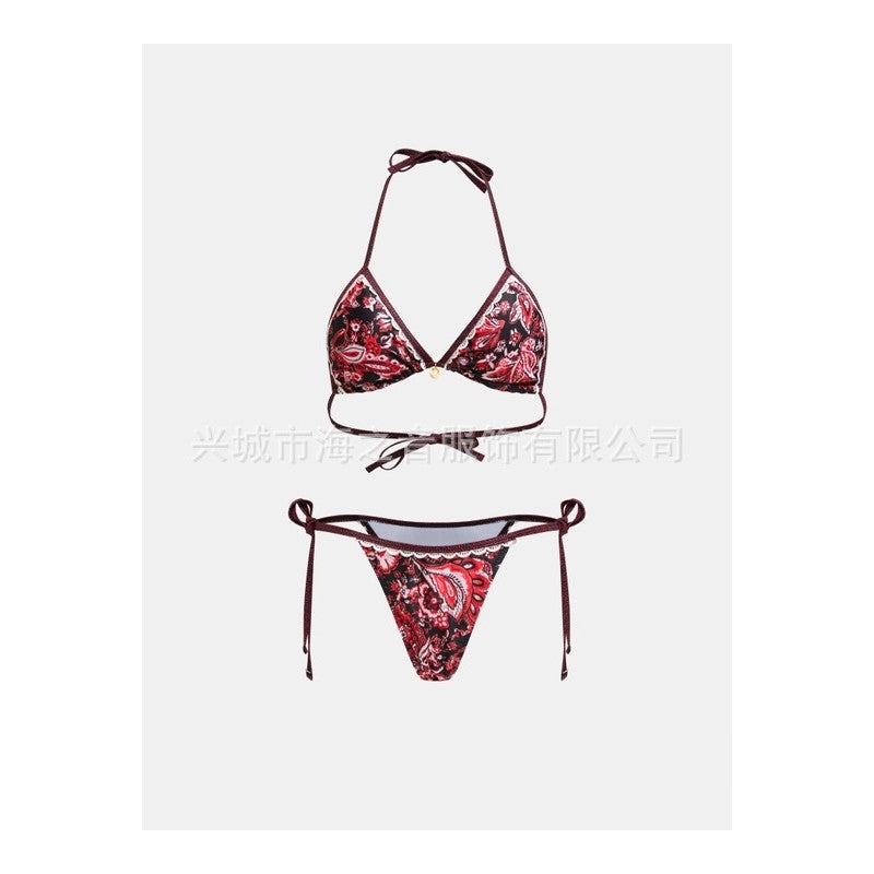 Bikini Set With Print And Tie Design