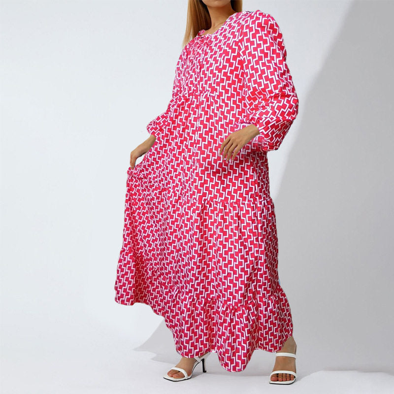 Loose Floral Print Midi Dress