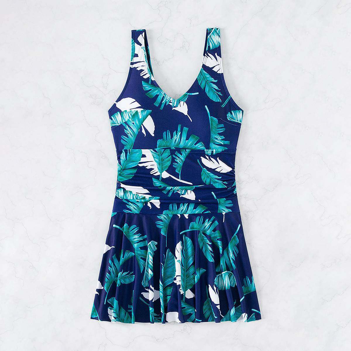 New Women's One-Piece Swimsuit Print Dress Amazon Stock