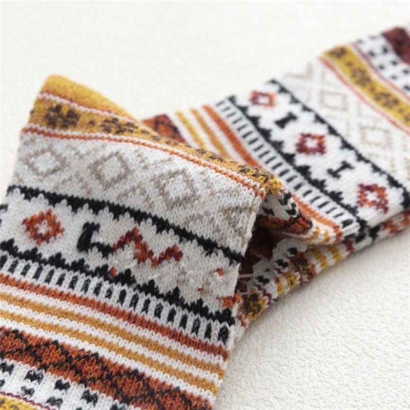 Breathable Soft Thick Mid-Calf Length Sock(A Set Of Five Pairs)